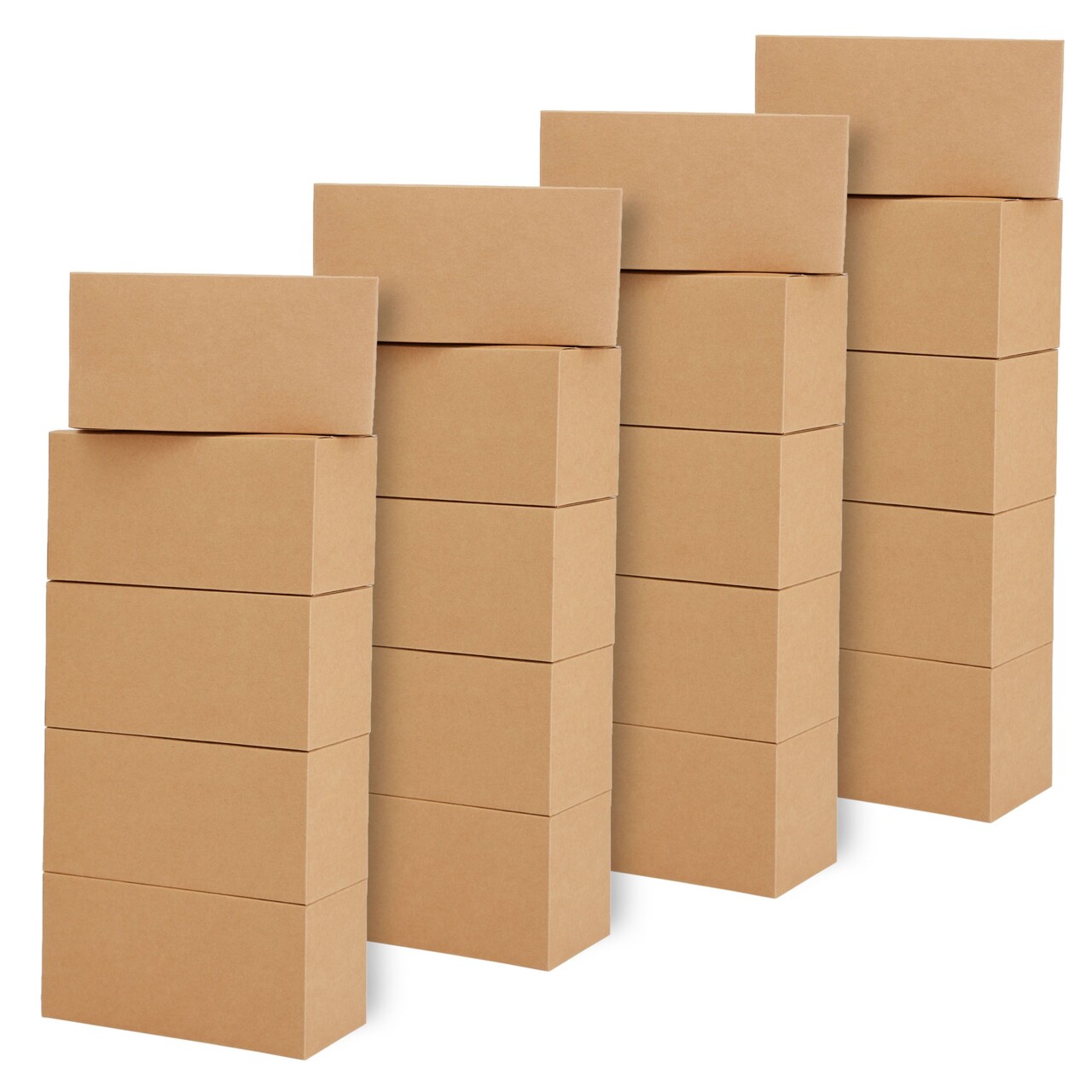 20 Pack 9 x 4.5 x 4.5 Inch Brown Gift Boxes with Lids, Brown Paper Tumbler Box for Present Wrapping, Shipping, Party Favors, Business Supplies, Easy to Assemble